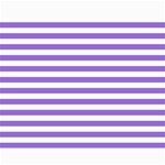 Horizontal Stripes - White and Dark Pastel Purple Collage 11  x 14 
