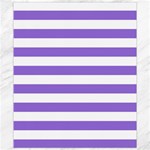 Horizontal Stripes - White and Dark Pastel Purple Canvas 8  x 10 