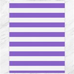 Horizontal Stripes - White and Dark Pastel Purple Canvas 12  x 16 