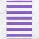 Horizontal Stripes - White and Dark Pastel Purple Canvas 12  x 18 