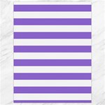 Horizontal Stripes - White and Dark Pastel Purple Canvas 18  x 24 
