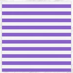Horizontal Stripes - White and Dark Pastel Purple Canvas 20  x 20 
