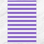 Horizontal Stripes - White and Dark Pastel Purple Canvas 24  x 36 