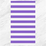 Horizontal Stripes - White and Dark Pastel Purple Canvas 40  x 72 