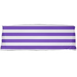 Horizontal Stripes - White and Dark Pastel Purple Body Pillow Case (Dakimakura) (One Side)