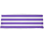 Horizontal Stripes - White and Dark Pastel Purple Body Pillow Case Dakimakura (Two Sides)