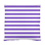 Horizontal Stripes - White and Dark Pastel Purple Standard Cushion Case (One Side)