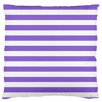 Horizontal Stripes - White and Dark Pastel Purple Large Cushion Case (One Side)