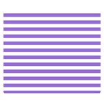 Horizontal Stripes - White and Dark Pastel Purple Double Sided Flano Blanket (Small)