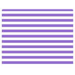 Horizontal Stripes - White and Dark Pastel Purple Double Sided Flano Blanket (Medium)
