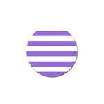 Horizontal Stripes - White and Dark Pastel Purple Golf Ball Marker (10 pack)
