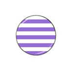 Horizontal Stripes - White and Dark Pastel Purple Hat Clip Ball Marker (4 pack)