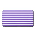 Horizontal Stripes - White and Dark Pastel Purple Medium Bar Mat
