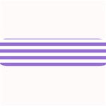 Horizontal Stripes - White and Dark Pastel Purple Medium Bar Mat