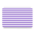 Horizontal Stripes - White and Dark Pastel Purple Plate Mat