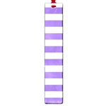 Horizontal Stripes - White and Dark Pastel Purple Large Book Mark