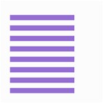 Horizontal Stripes - White and Dark Pastel Purple Small Garden Flag (Two Sides)
