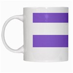 Horizontal Stripes - White and Dark Pastel Purple White Mug