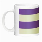 Horizontal Stripes - White and Dark Pastel Purple Night Luminous Mug