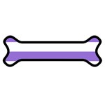 Horizontal Stripes - White and Dark Pastel Purple Magnet (Dog Bone)
