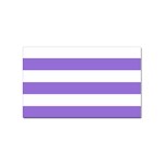 Horizontal Stripes - White and Dark Pastel Purple Sticker Rectangular (100 pack)