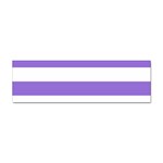 Horizontal Stripes - White and Dark Pastel Purple Sticker Bumper (100 pack)