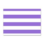 Horizontal Stripes - White and Dark Pastel Purple Sticker A4 (100 pack)