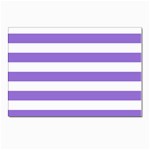 Horizontal Stripes - White and Dark Pastel Purple Postcard 4  x 6 