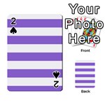 Horizontal Stripes - White and Dark Pastel Purple Playing Cards 54 Designs