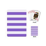 Horizontal Stripes - White and Dark Pastel Purple Playing Cards (Mini)