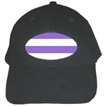 Horizontal Stripes - White and Dark Pastel Purple Black Cap