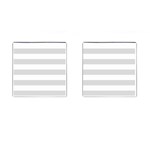 Horizontal Stripes - White and Gainsboro Gray Cufflinks (Square)