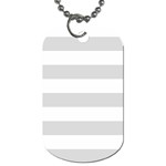 Horizontal Stripes - White and Gainsboro Gray Dog Tag (One Side)