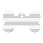 Horizontal Stripes - White and Gainsboro Gray Dog Tag Bone (Two Sides)