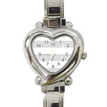 Horizontal Stripes - White and Gainsboro Gray Heart Italian Charm Watch