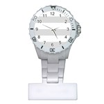 Horizontal Stripes - White and Gainsboro Gray Nurses Watch