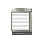 Horizontal Stripes - White and Gainsboro Gray Italian Charm (13mm)