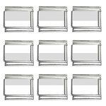 Horizontal Stripes - White and Gainsboro Gray 9mm Italian Charm (9 pack)