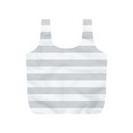 Horizontal Stripes - White and Gainsboro Gray Full Print Recycle Bag (S)