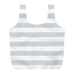 Horizontal Stripes - White and Gainsboro Gray Full Print Recycle Bag (L)