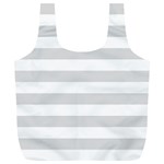 Horizontal Stripes - White and Gainsboro Gray Full Print Recycle Bag (XL)