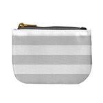 Horizontal Stripes - White and Gainsboro Gray Mini Coin Purse