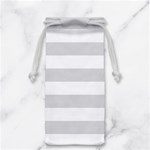 Horizontal Stripes - White and Gainsboro Gray Jewelry Bag