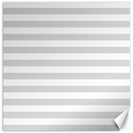 Horizontal Stripes - White and Gainsboro Gray Canvas 16  x 16 