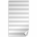 Horizontal Stripes - White and Gainsboro Gray Canvas 40  x 72 