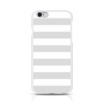 Horizontal Stripes - White and Gainsboro Gray Apple iPhone 6/6S Silicone Case (Transparent)