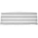 Horizontal Stripes - White and Gainsboro Gray Body Pillow Case Dakimakura (Two Sides)