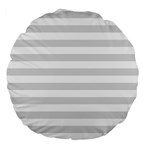 Horizontal Stripes - White and Gainsboro Gray Large 18  Premium Round Cushion