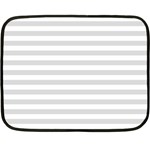 Horizontal Stripes - White and Gainsboro Gray Double Sided Fleece Blanket (Mini)