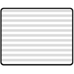 Horizontal Stripes - White and Gainsboro Gray Double Sided Fleece Blanket (Medium) (Two Sides)